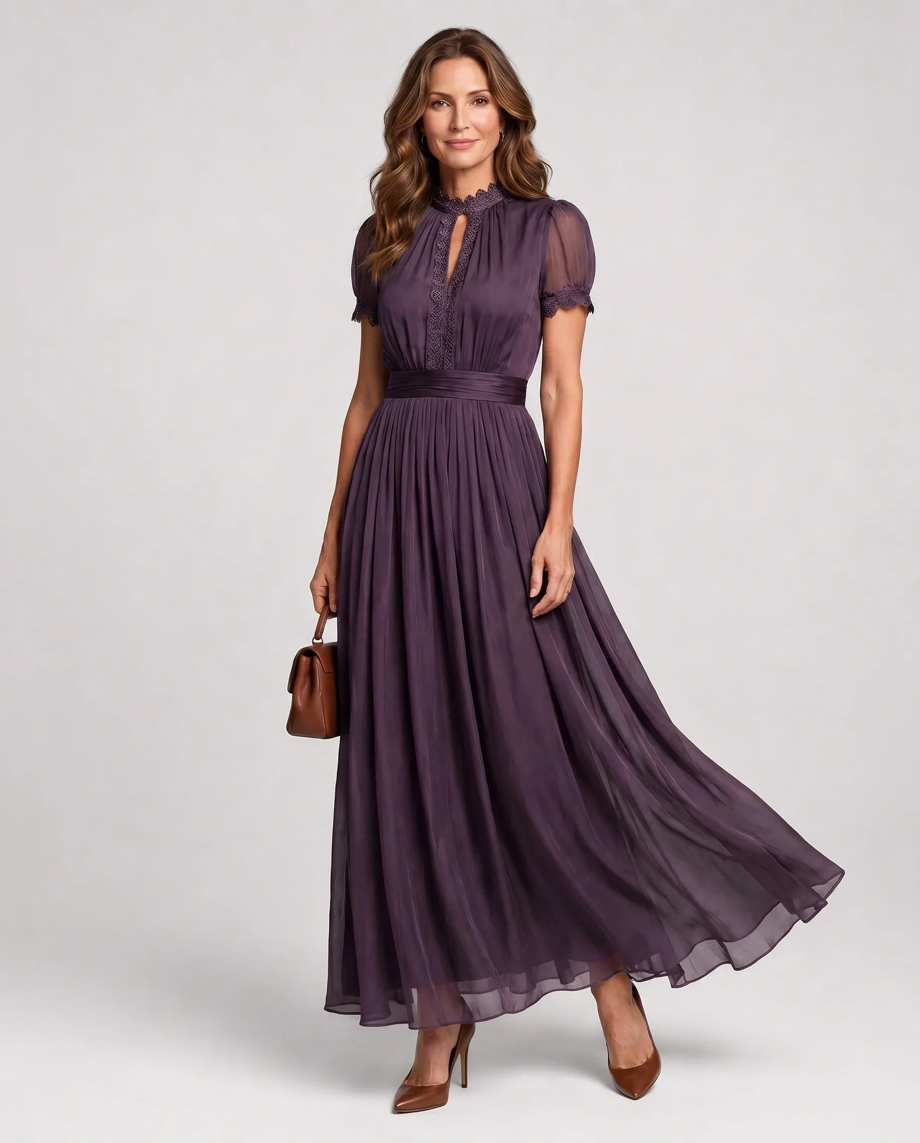 Elia | Gathered Waist Keyhole Maxi Dress