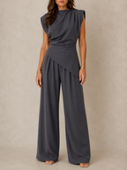 Knit Top and Wide Trouser Two-Piece Set