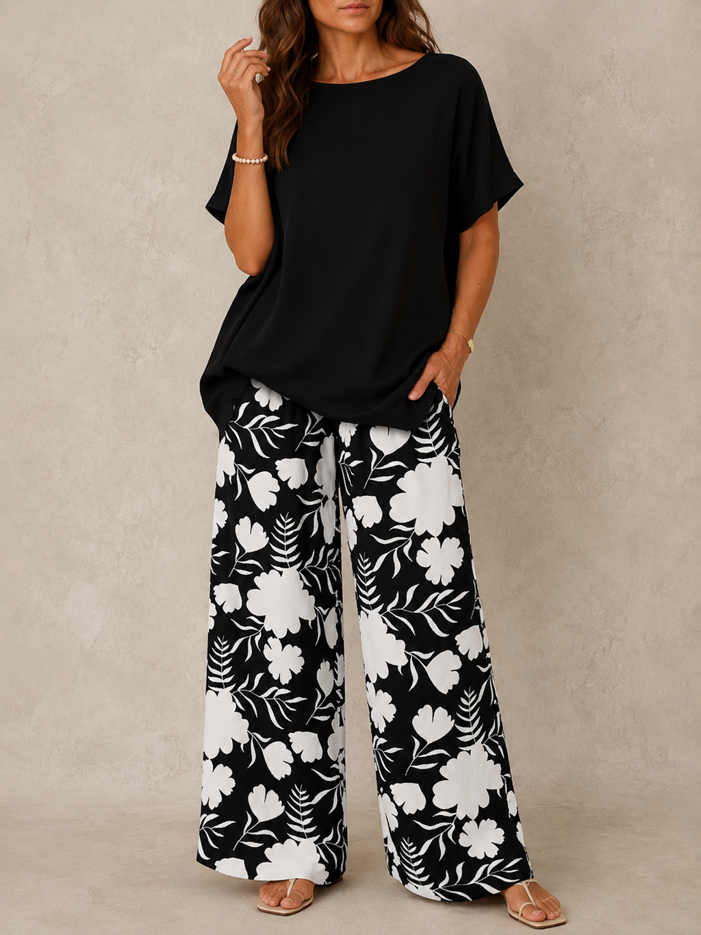 Long Sleeve Top and Trouser Two-Piece Set