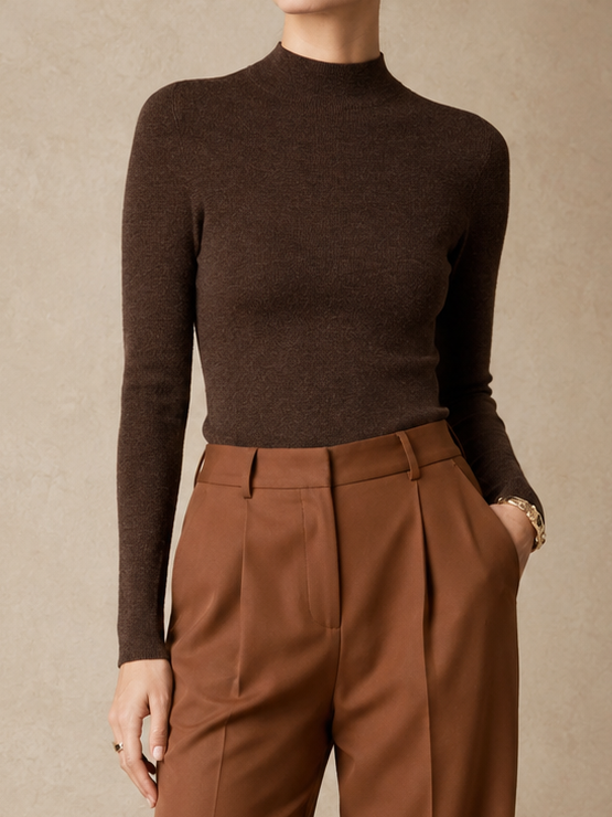 Margot Mock Neck Knit Sweater