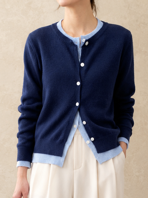 Delphine - Contrast Trim Cardigan