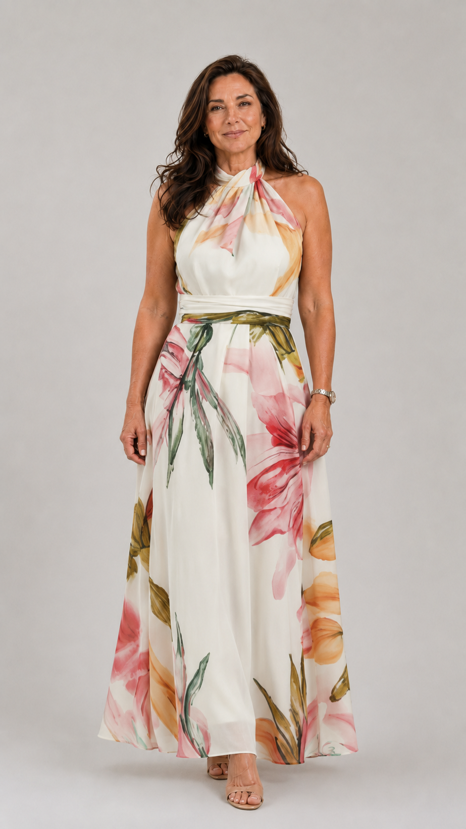 Amiel | Light Floral Maxi Dress