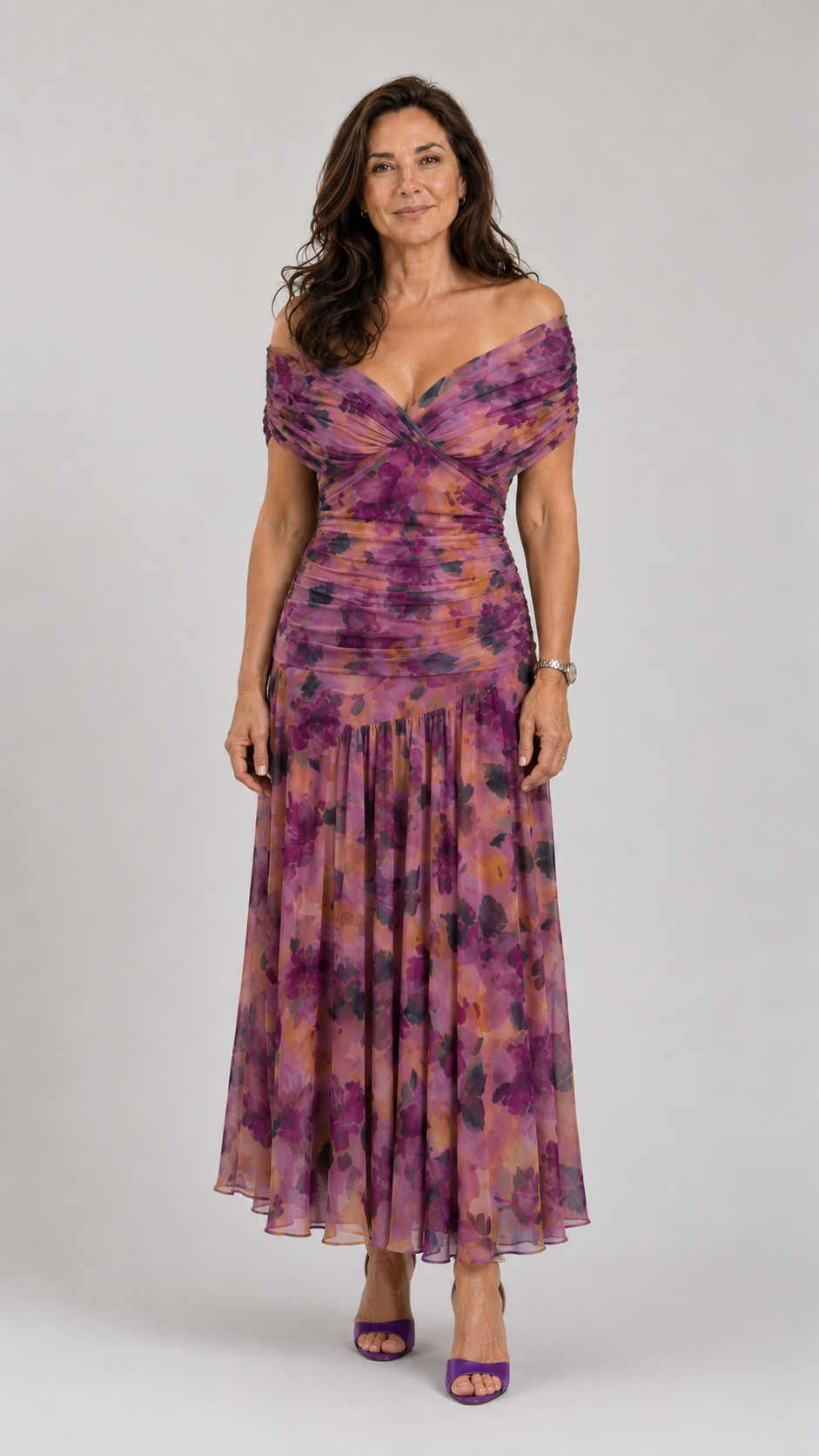 Calen | Off Shoulder Flow Midi Dress