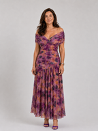Calen | Off Shoulder Flow Midi Dress