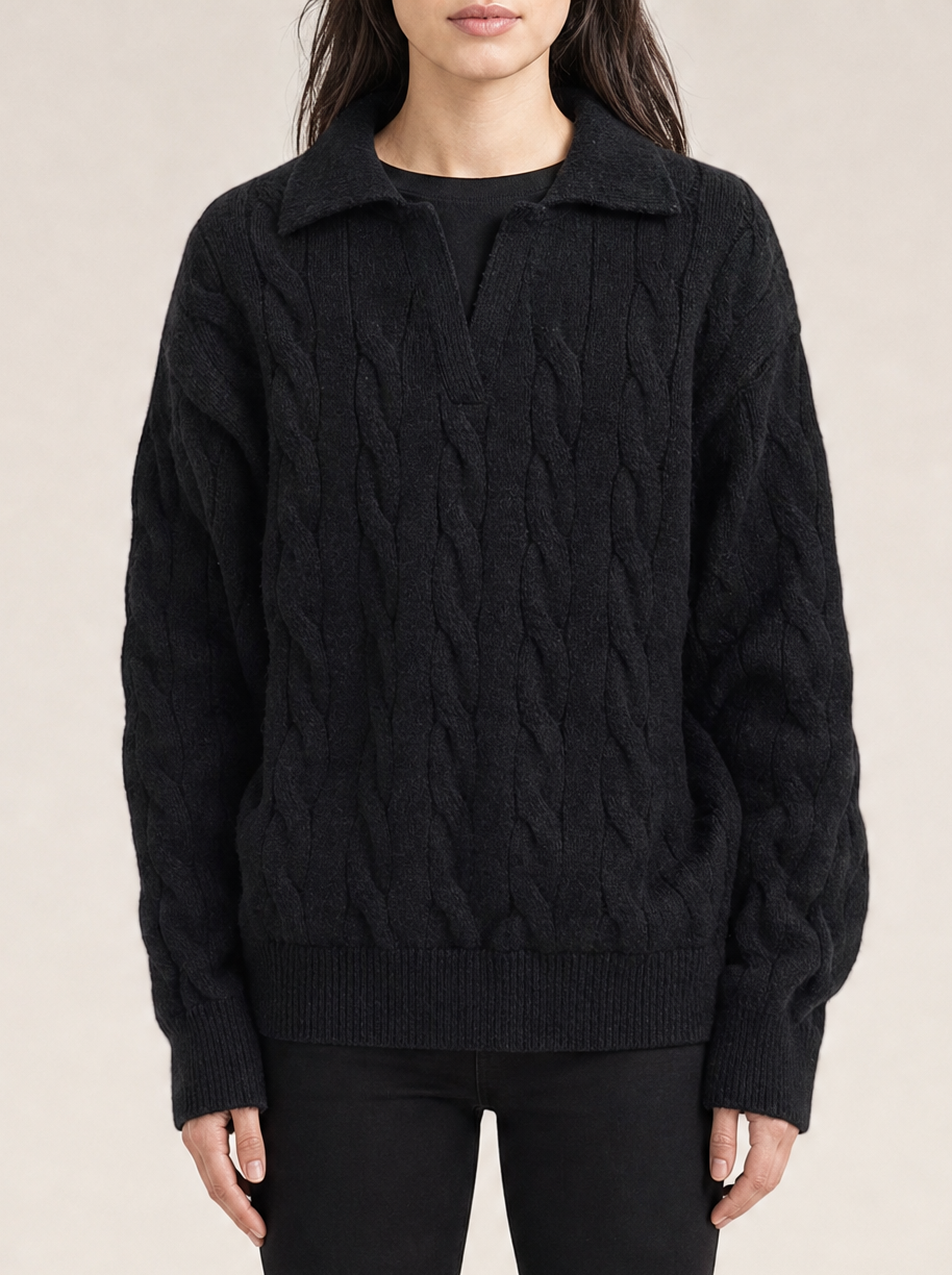 Rowan Cable Knit Collared Sweater
