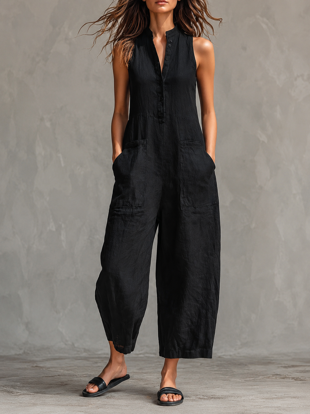Victoria | Minimalist Black Jumpsuit