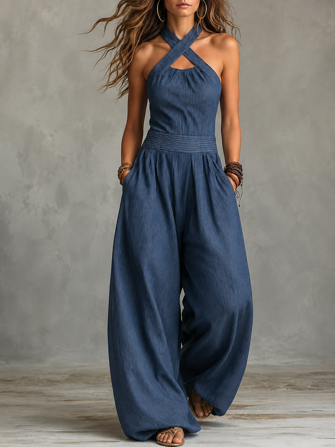 Bianca | Elegant jumpsuit with crossover neckline