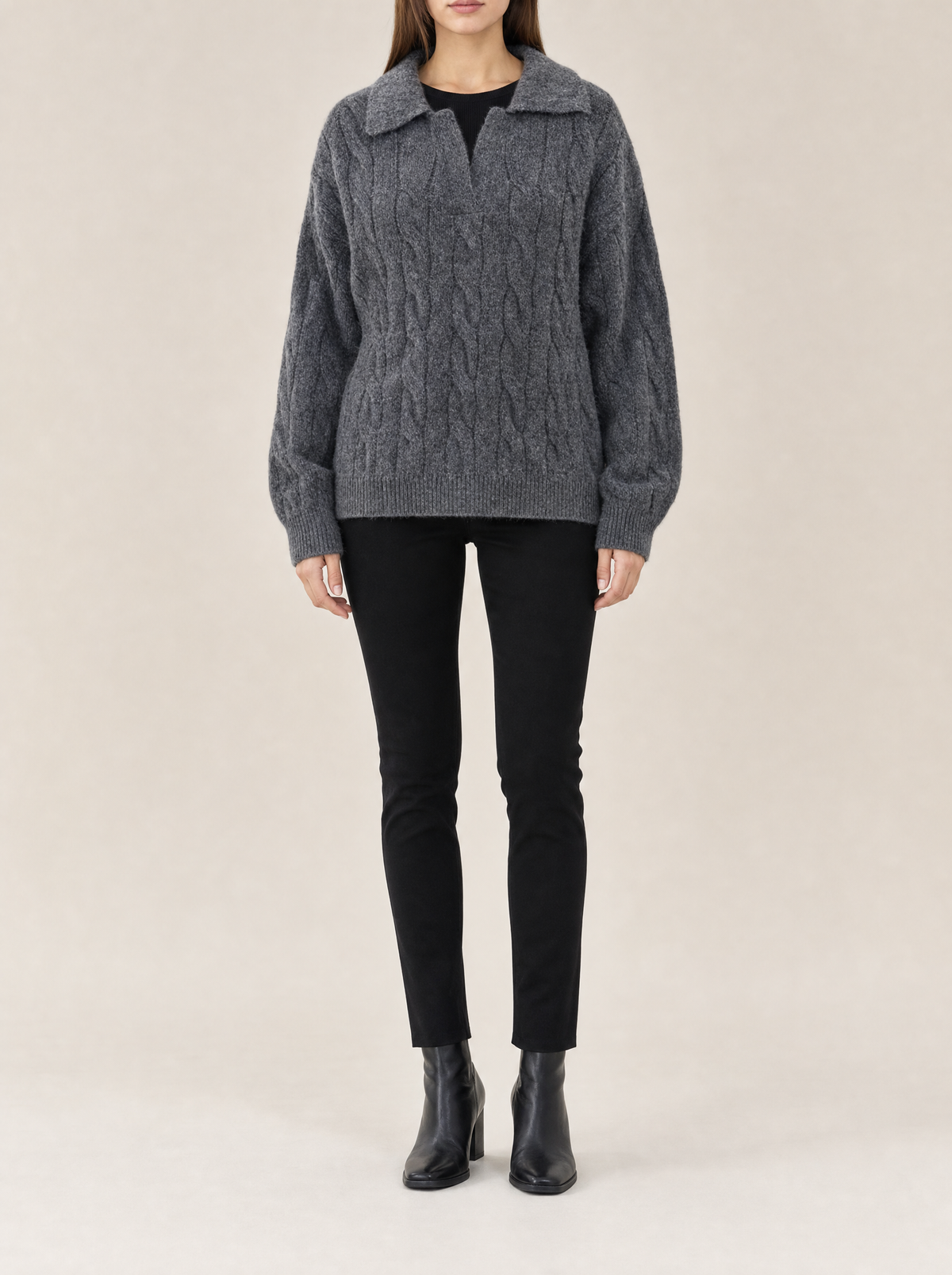 Rowan Cable Knit Collared Sweater