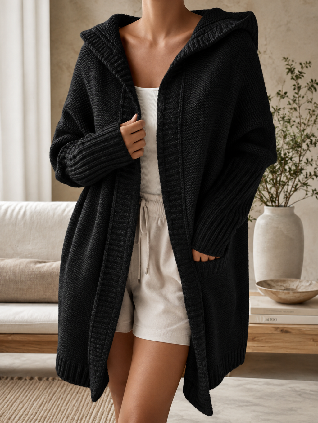 Elara Cozy Hooded Cardigan