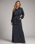Long Sleeve Tie-Front Shirt and Skirt Two-Piece Set