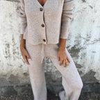 Leona - Knit Cardigan and Wide Leg Trouser Two-Piece Set