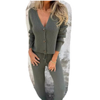 Leona - Knit Cardigan and Wide Leg Trouser Two-Piece Set