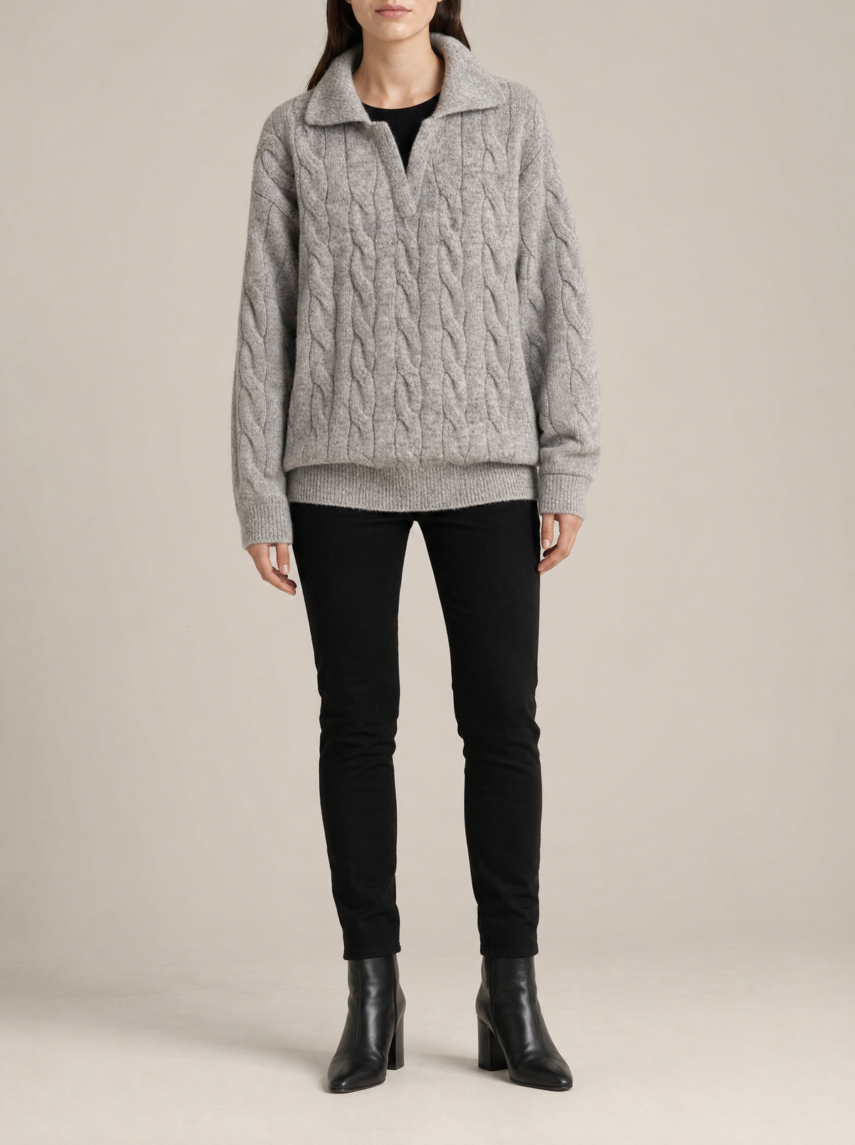 Rowan Cable Knit Collared Sweater