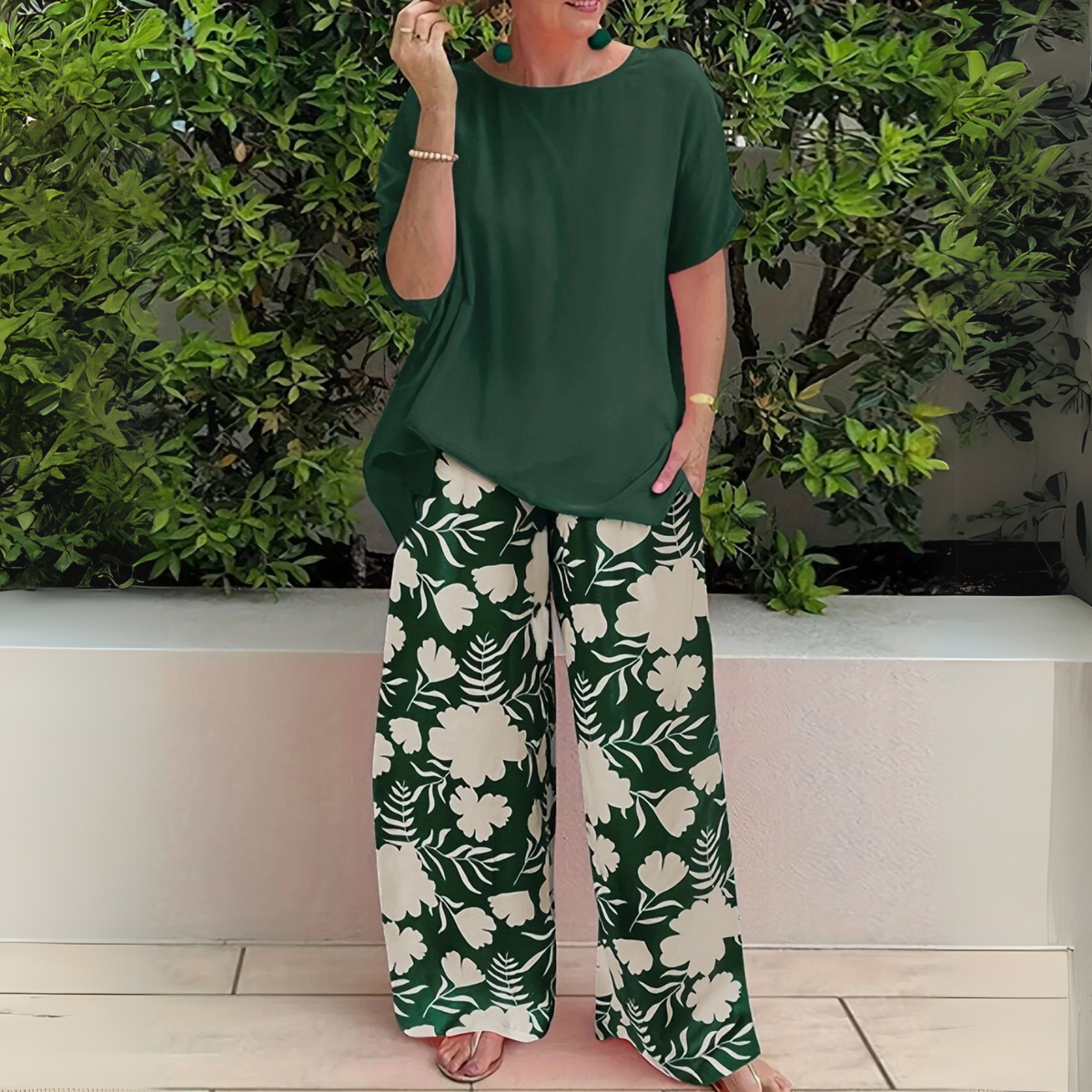 Long Sleeve Top and Trouser Two-Piece Set