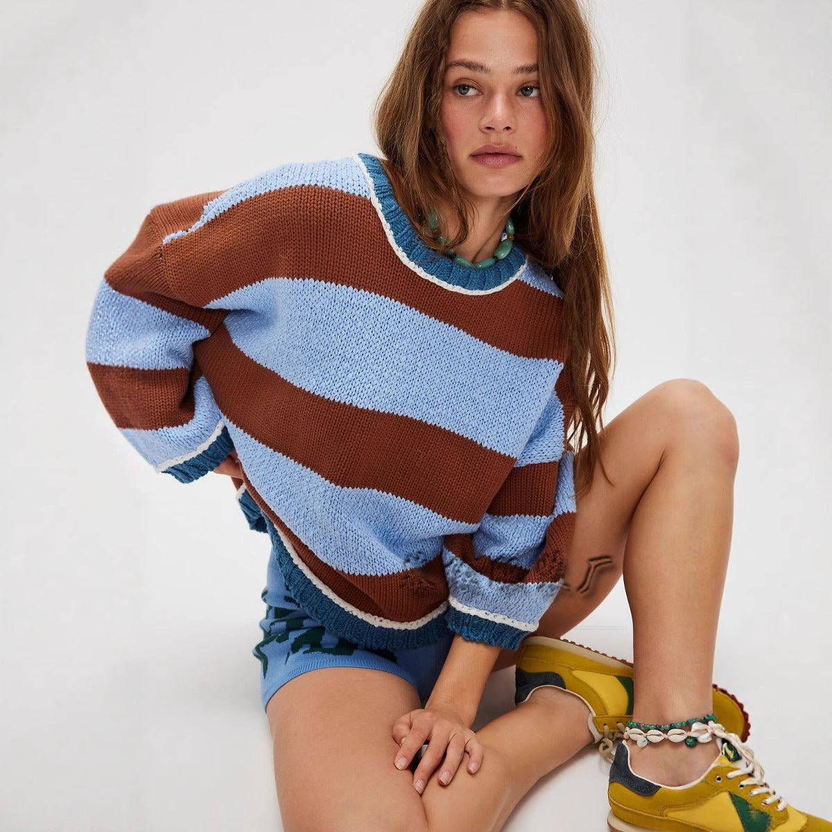 Sunny Days Striped Knit Sweater