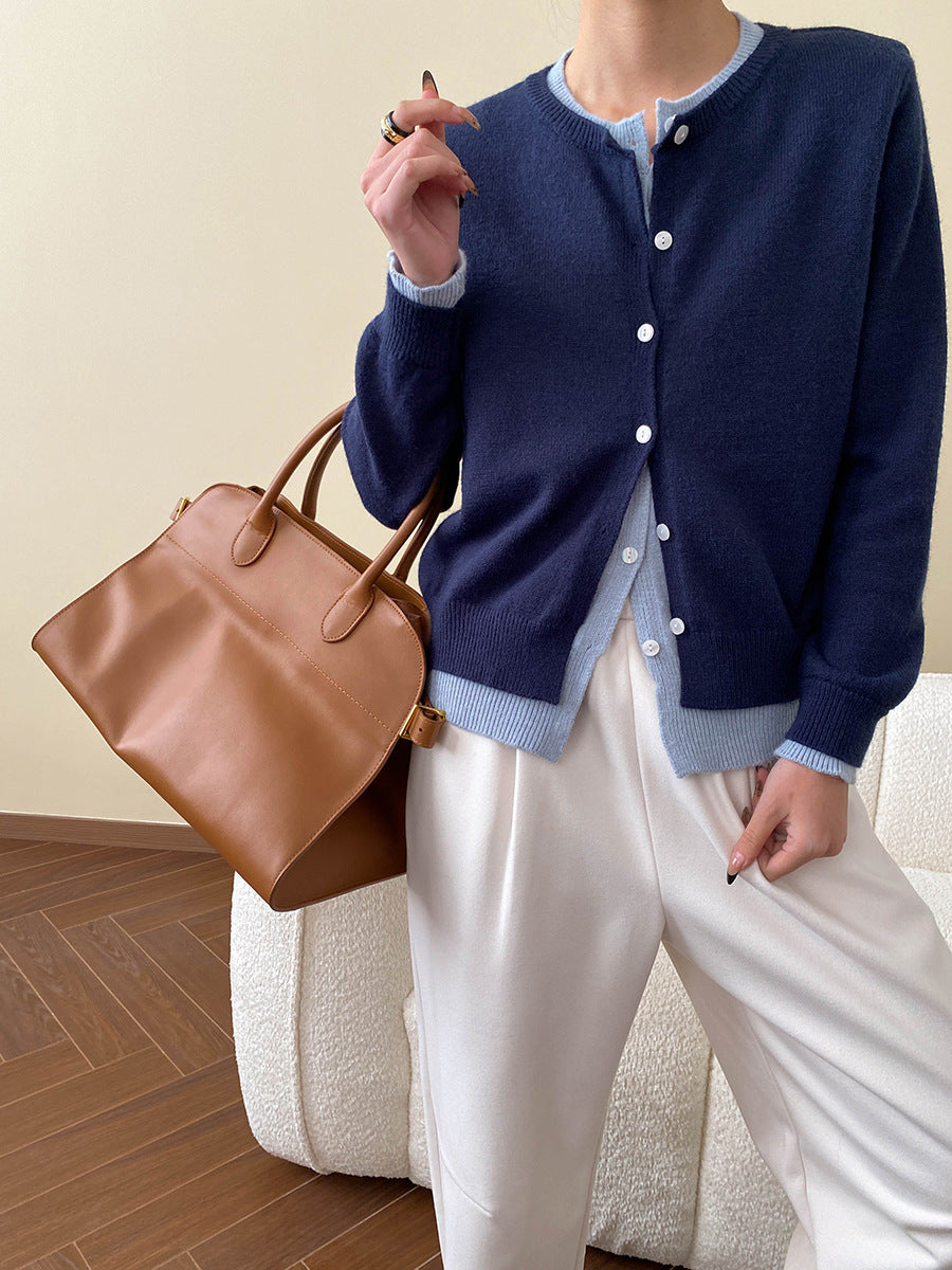 Delphine - Contrast Trim Cardigan