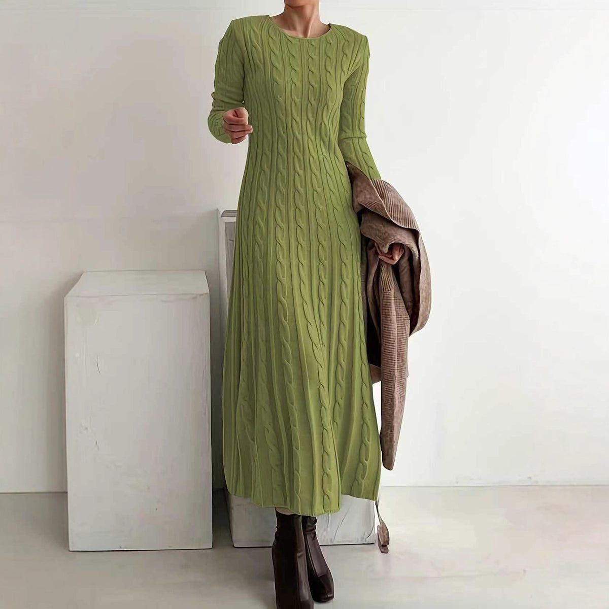 Elowen Cable Knit Maxi Dress