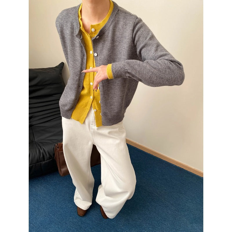 Delphine - Contrast Trim Cardigan