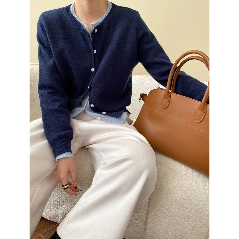 Delphine - Contrast Trim Cardigan