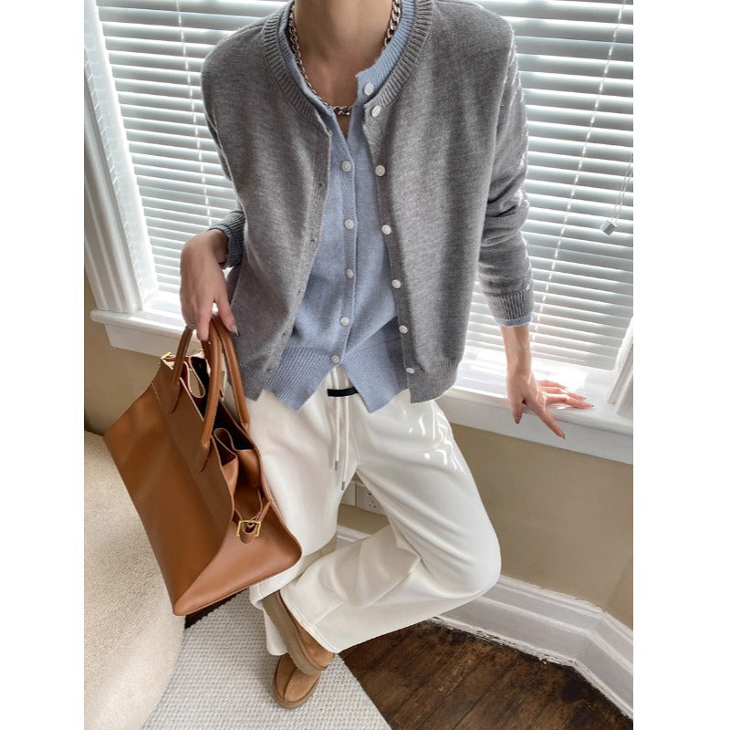 Delphine - Contrast Trim Cardigan