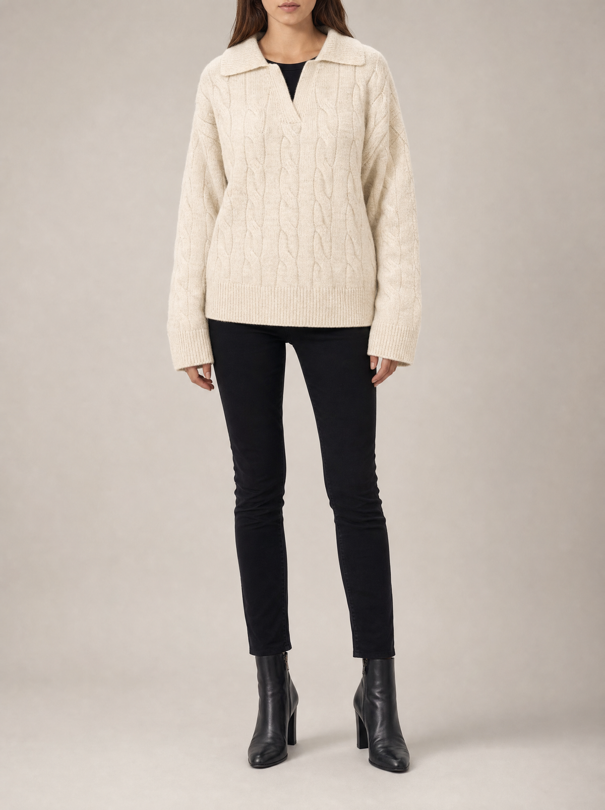 Rowan Cable Knit Collared Sweater