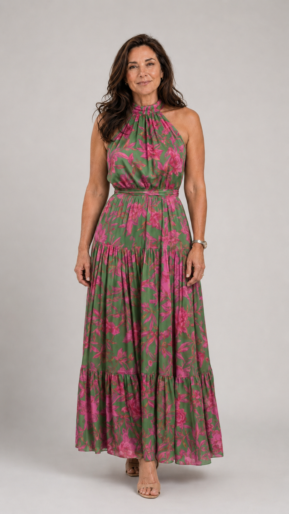 Rowen | Draped Halter Midi Dress