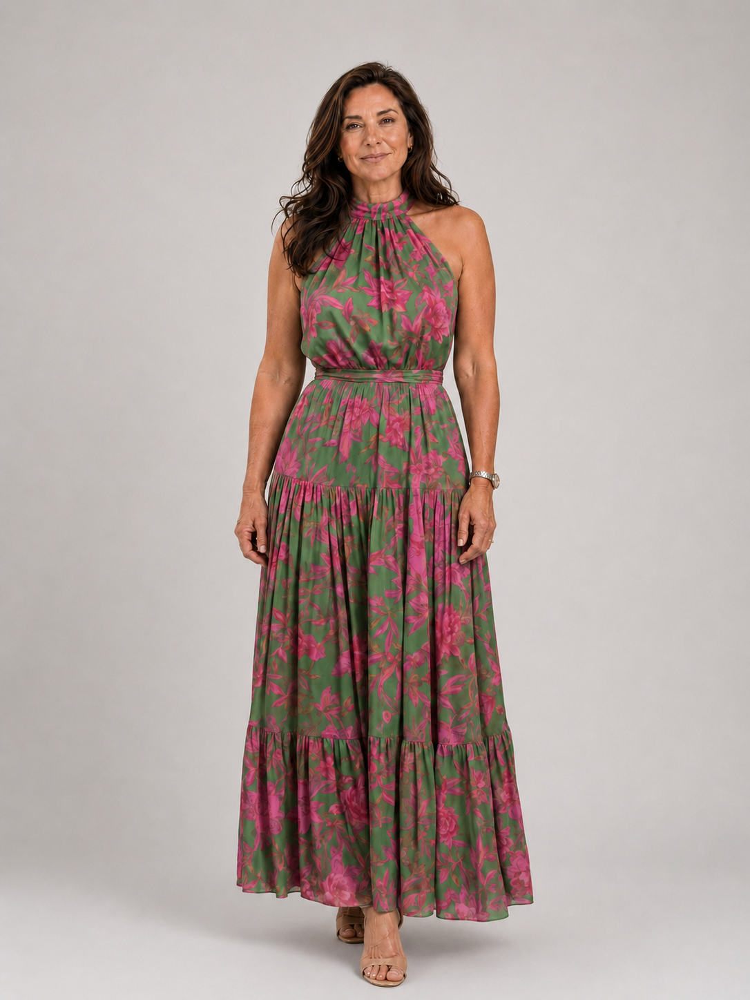 Rowen | Draped Halter Midi Dress