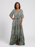 Sophie - Floral V Neck Short Sleeve Maxi Dress