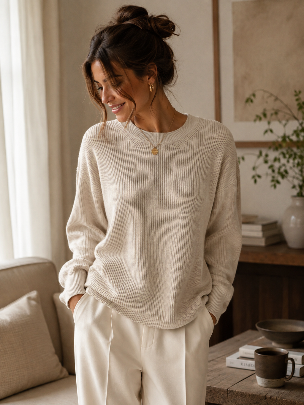Harlow Textured Crewneck Sweater