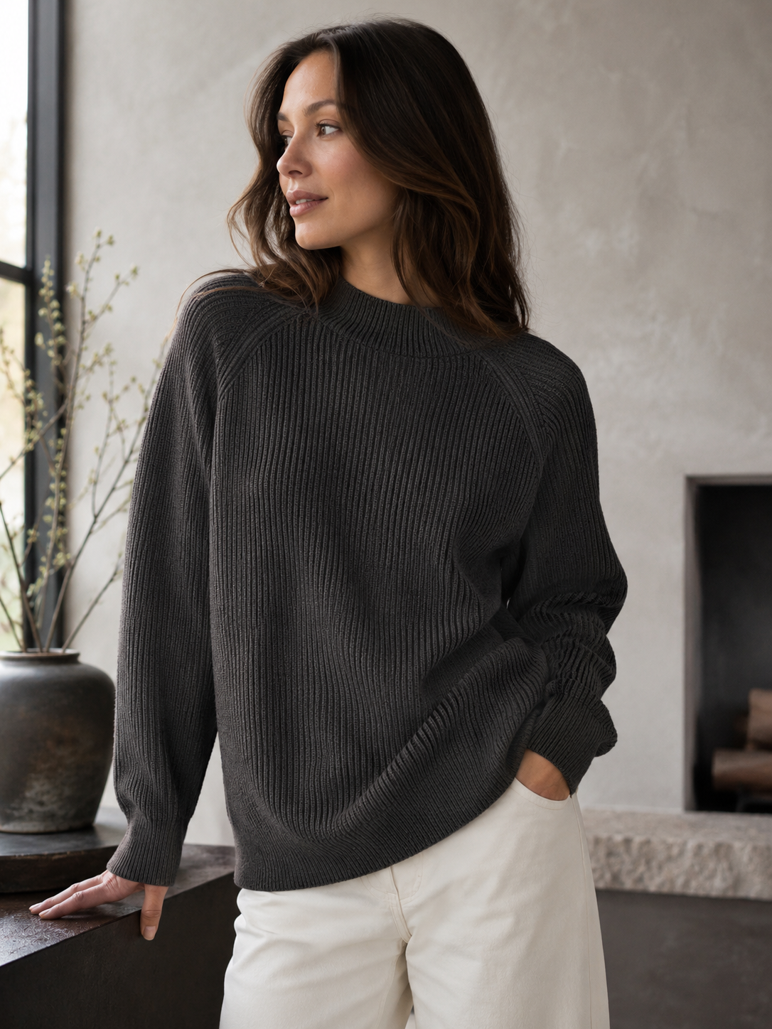 Harlow Textured Crewneck Sweater