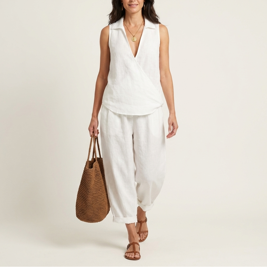 Twiila | Wrap-Top & Wide-Leg Set