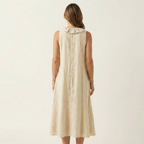 Vicky | Ruffle-Front V-Neck Sleeveless Maxi Dress