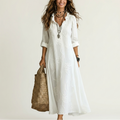 Mariam | Maxi Dress with Tonal Floral Embroidery
