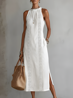 Jimena | Relaxed Mandarin Collar Midi Dress