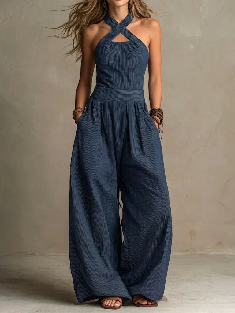 Bianca | Elegant jumpsuit with crossover neckline